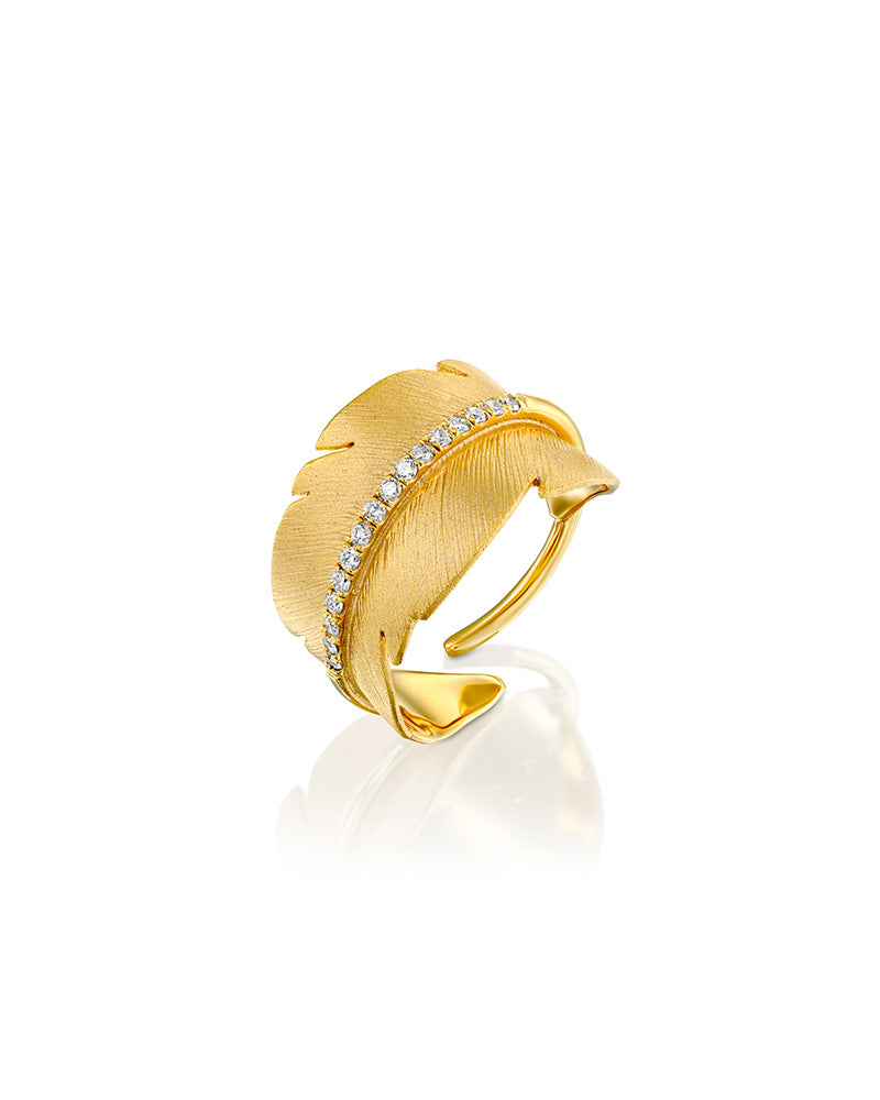 Gold Feather Ring