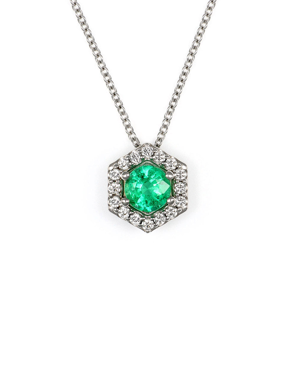 Hexagonal Emerald Halo