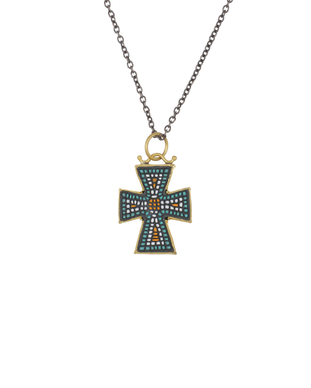 Micro mosaic Cross Pendant
