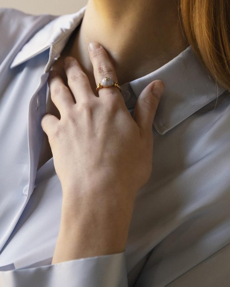 Chalcedony Pebble Ring