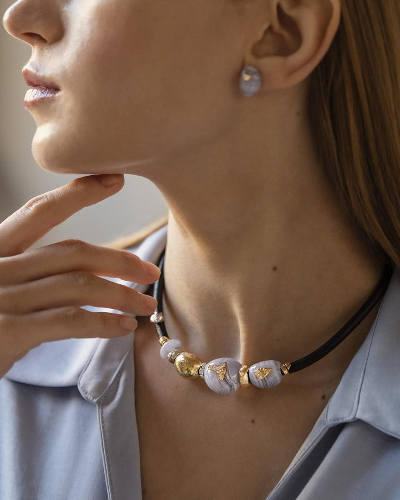 Chalcedony Pebble Earrings