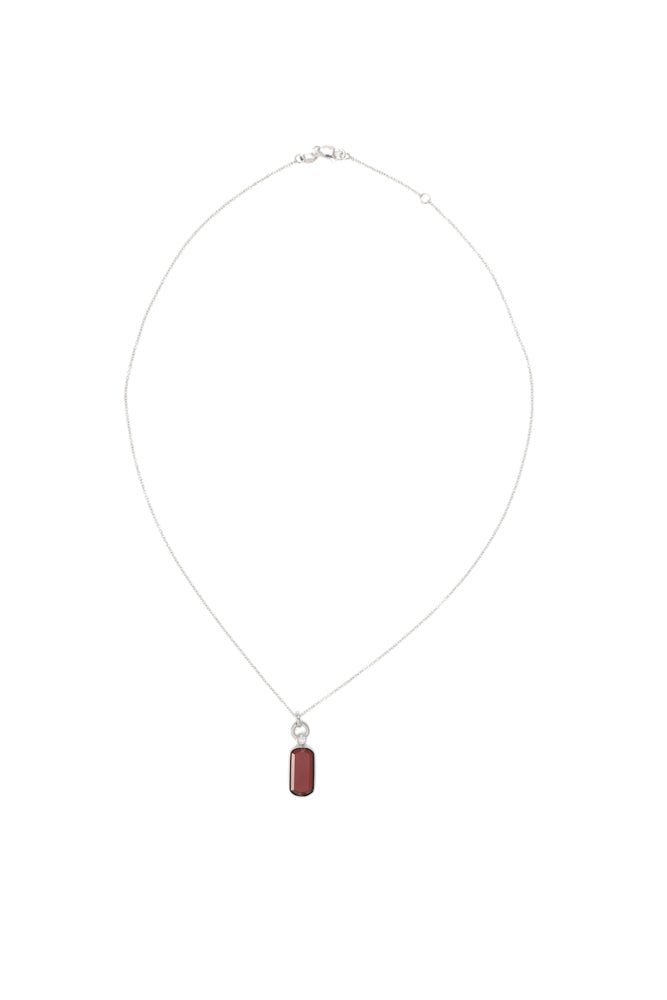 Rounded Rectangle Garnet Pendant