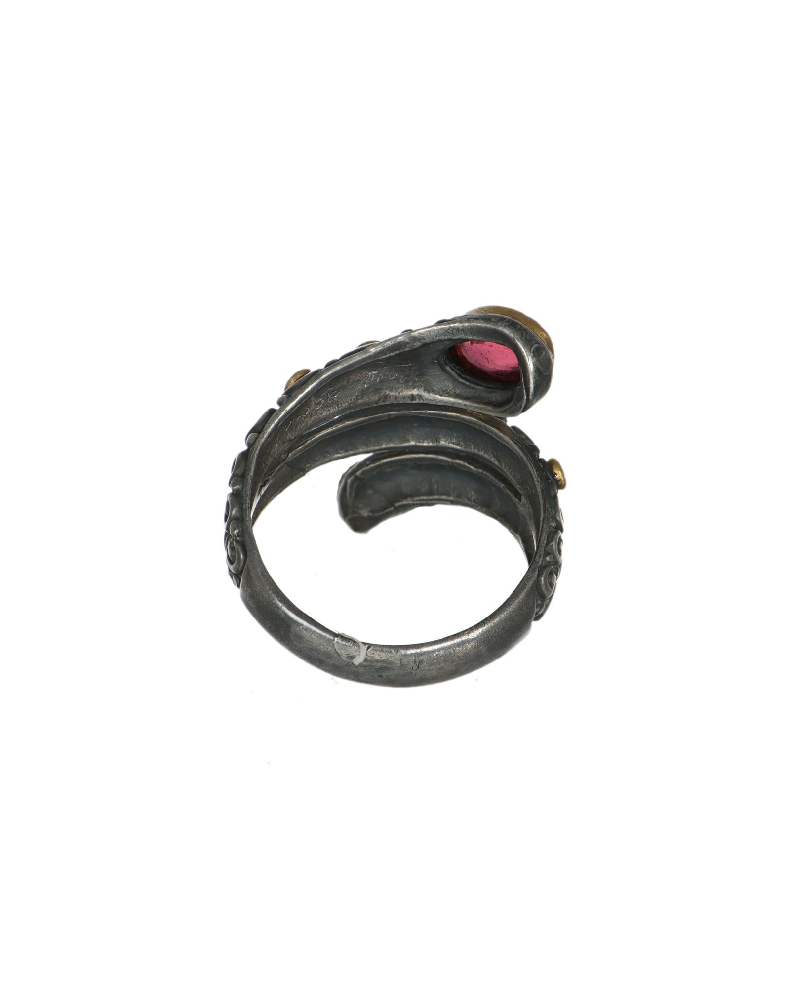 Textured Tourmaline Snake Ring