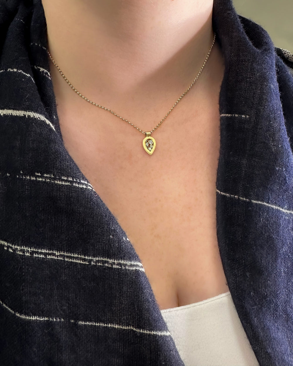 Tiny Teardrop Gold Pendant