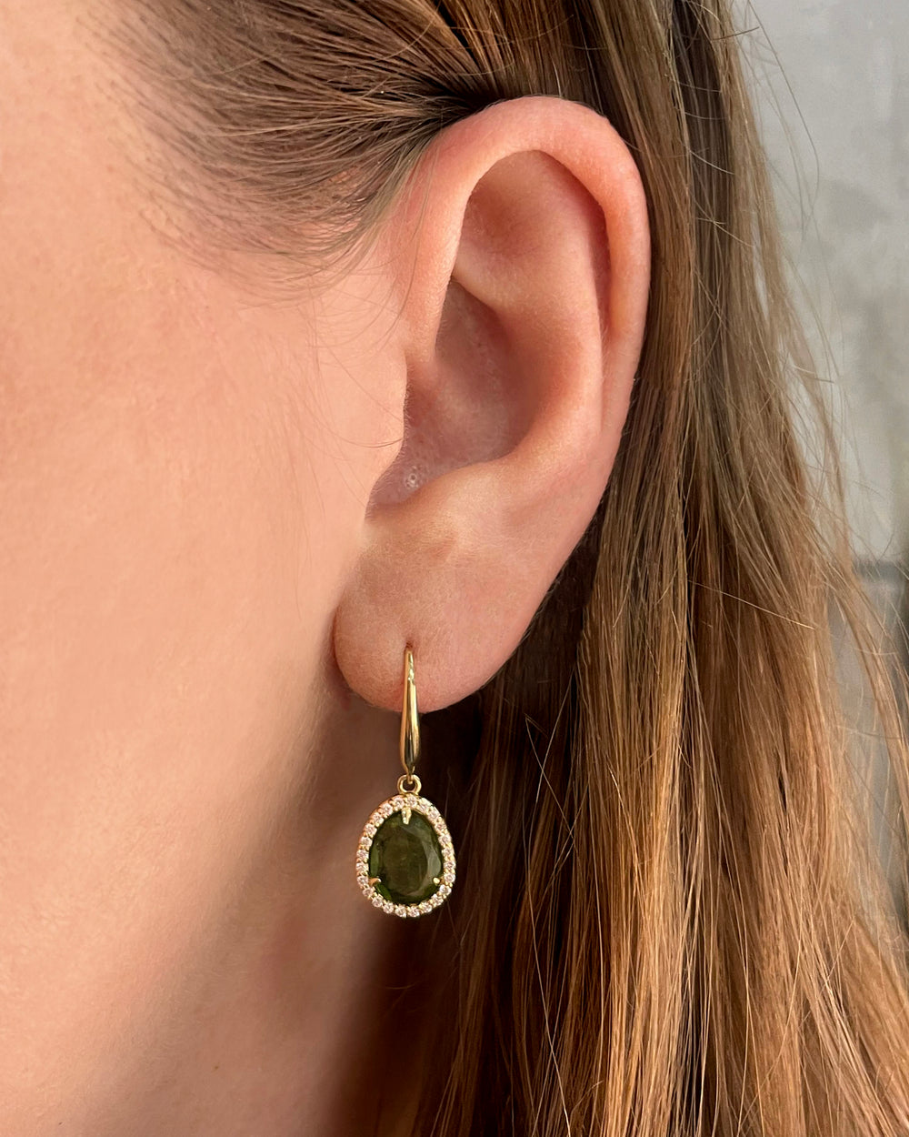 Tourmaline and Diamond Earrings