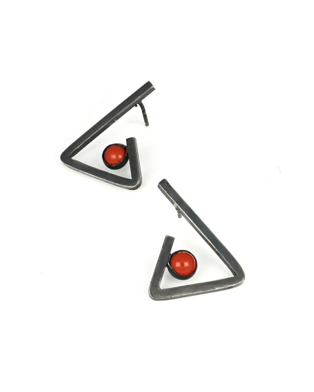 Red Jasper Triangle Earrings