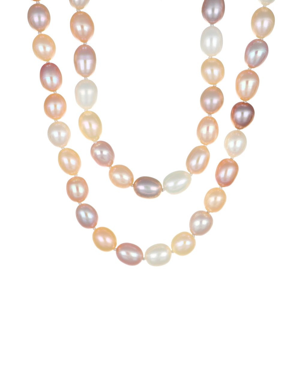 8-9mm Multicolor Oval Freshwater Pearl Necklace