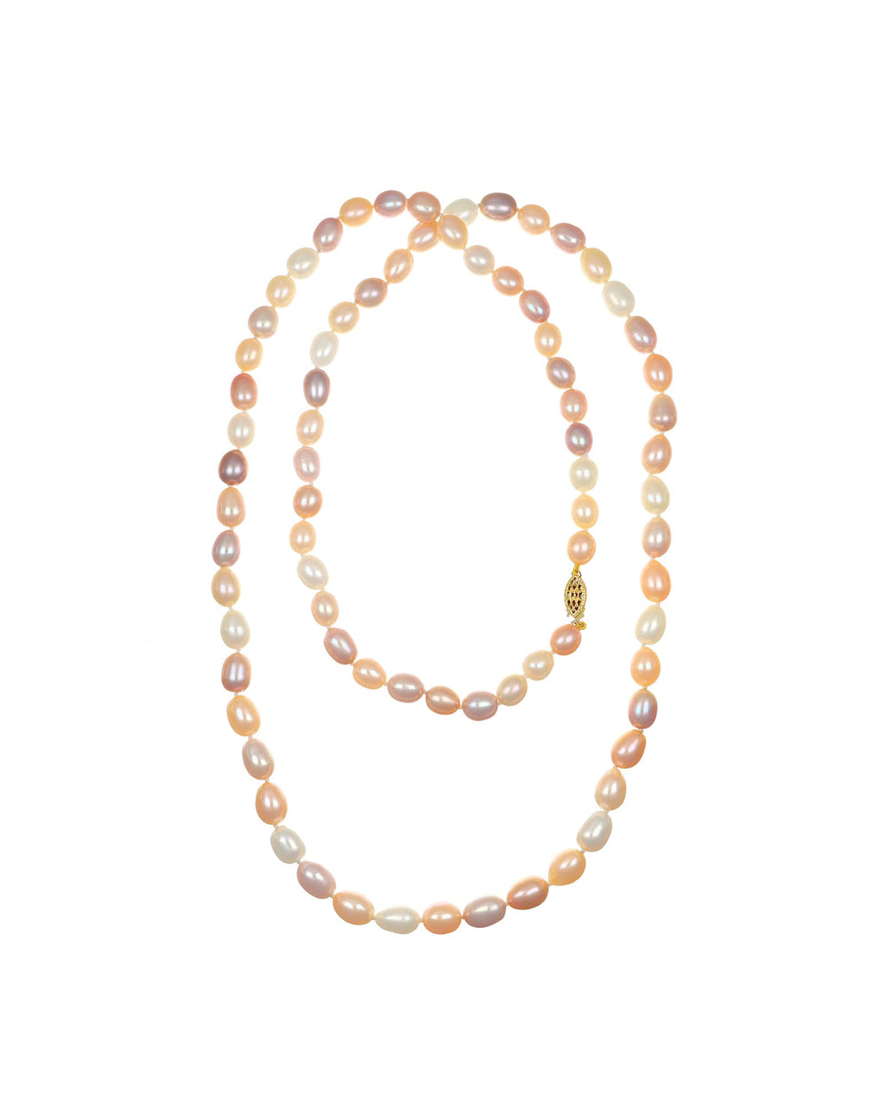 8-9mm Multicolor Oval Freshwater Pearl Necklace