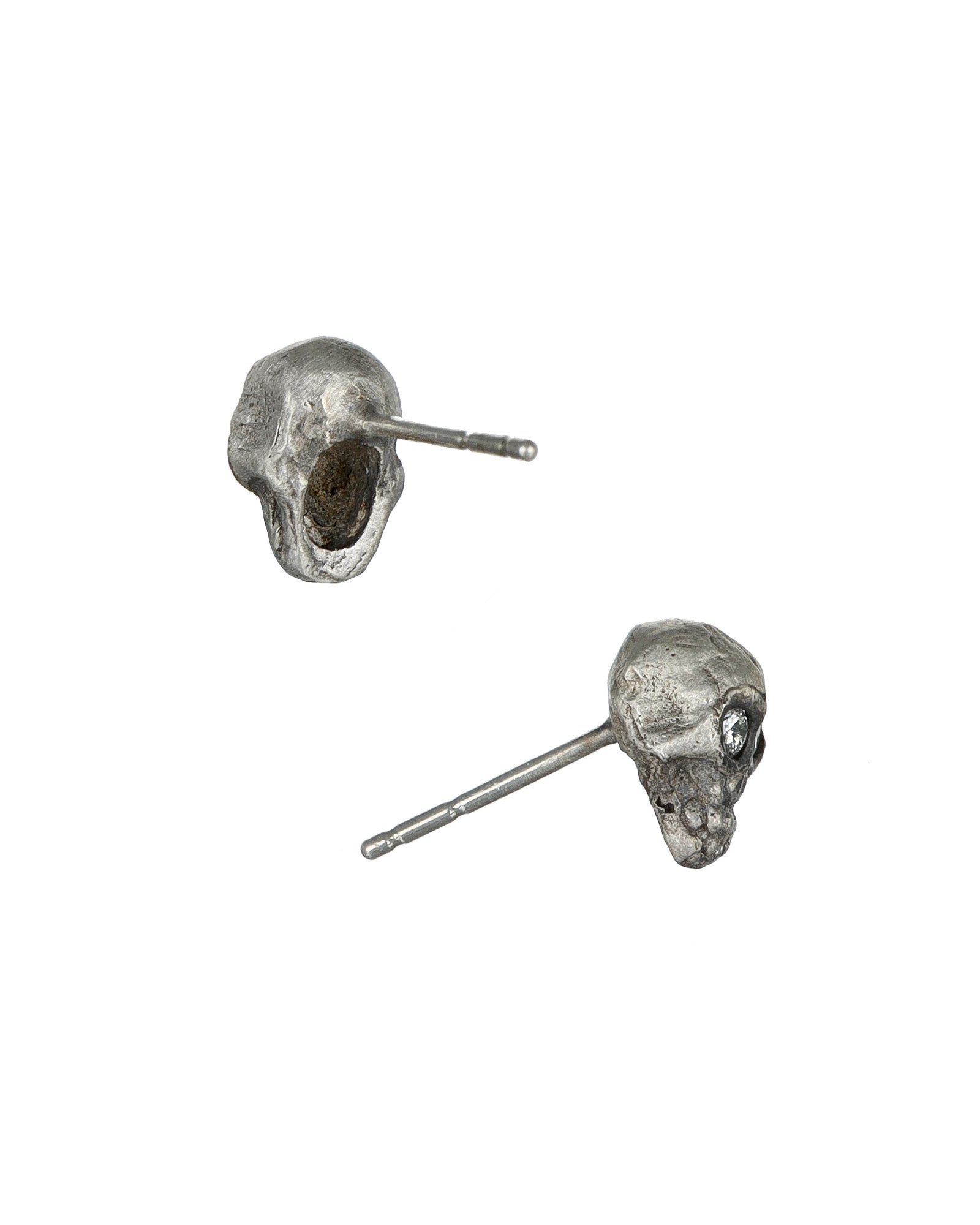 Skull and Diamonds Stud Earrings
