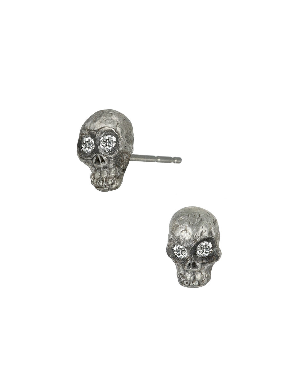 Skull and Diamonds Stud Earrings