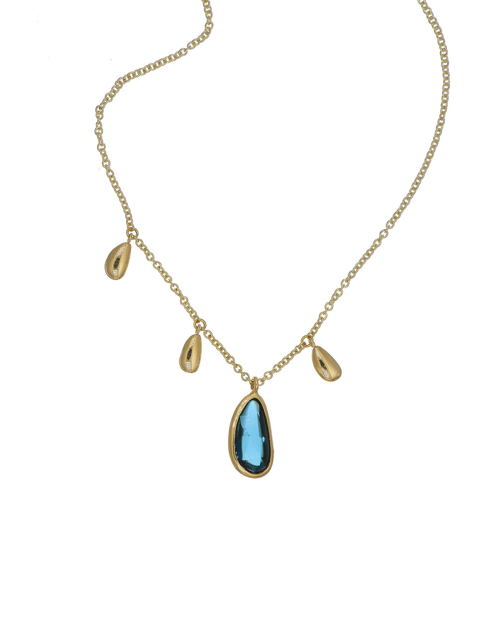 London Blue Topaz Droplet Necklace
