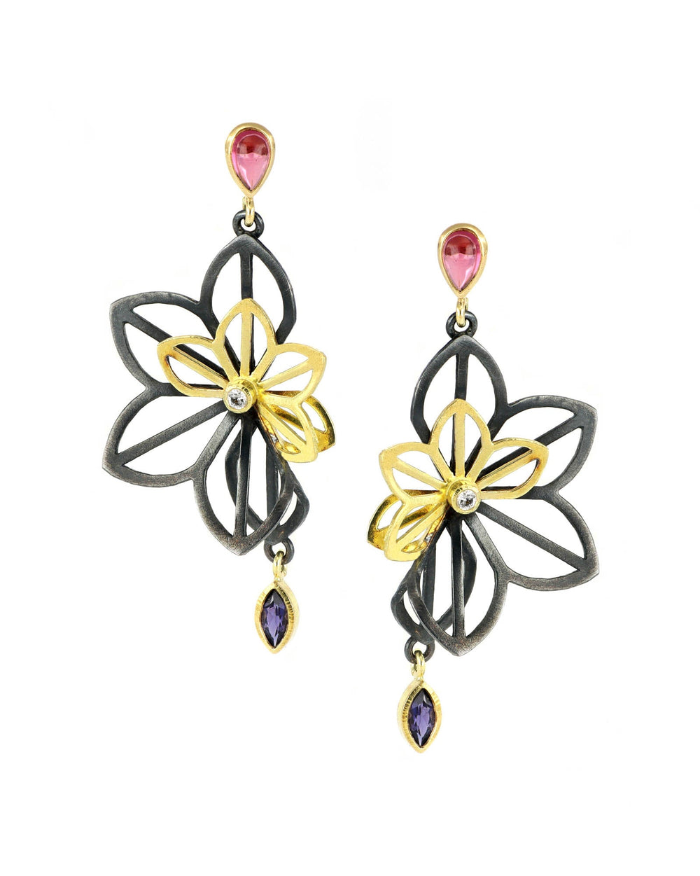 Medium Double Anise Fold Earrings