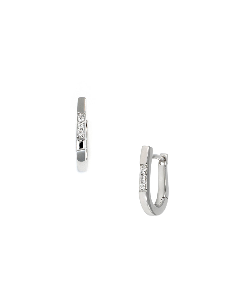 White Gold Elongated Hoops