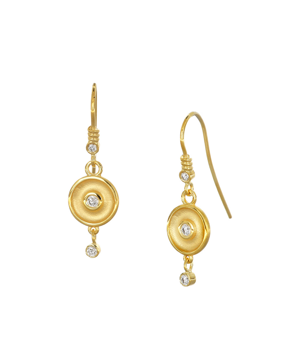 Round Charm Dangle Earrings