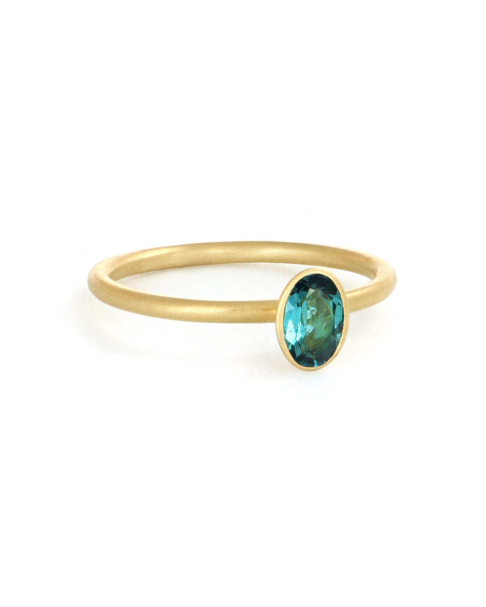 Indicolite Solitaire Stacking Ring