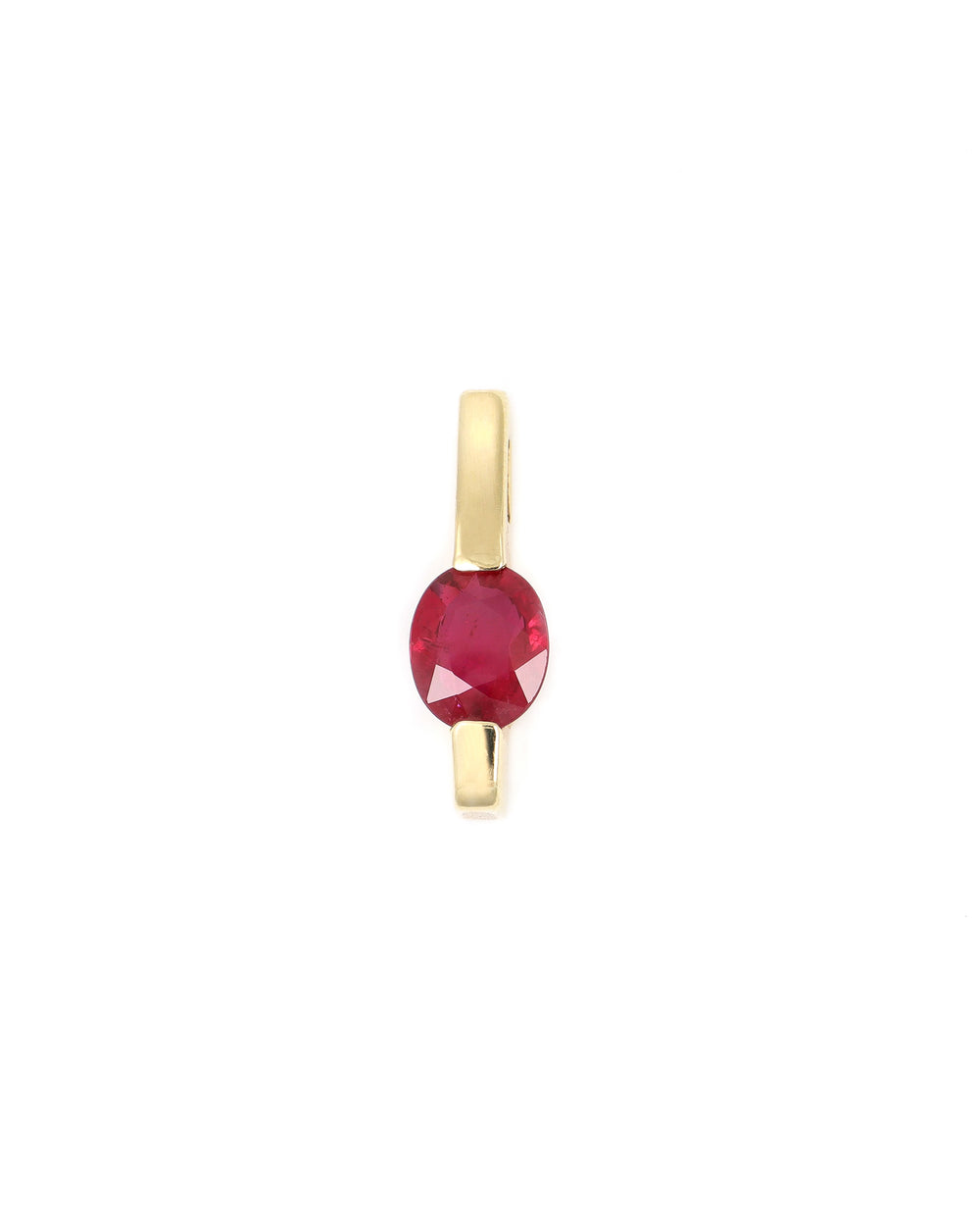 Oval Ruby Bar Pendant