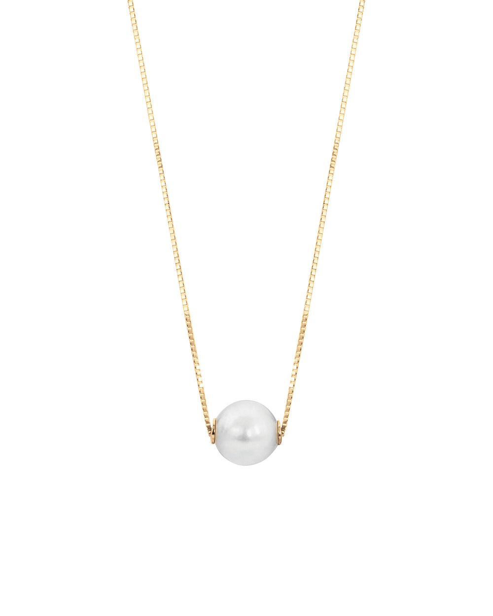 Akoya Pearl Solitaire Yellow Gold Necklace