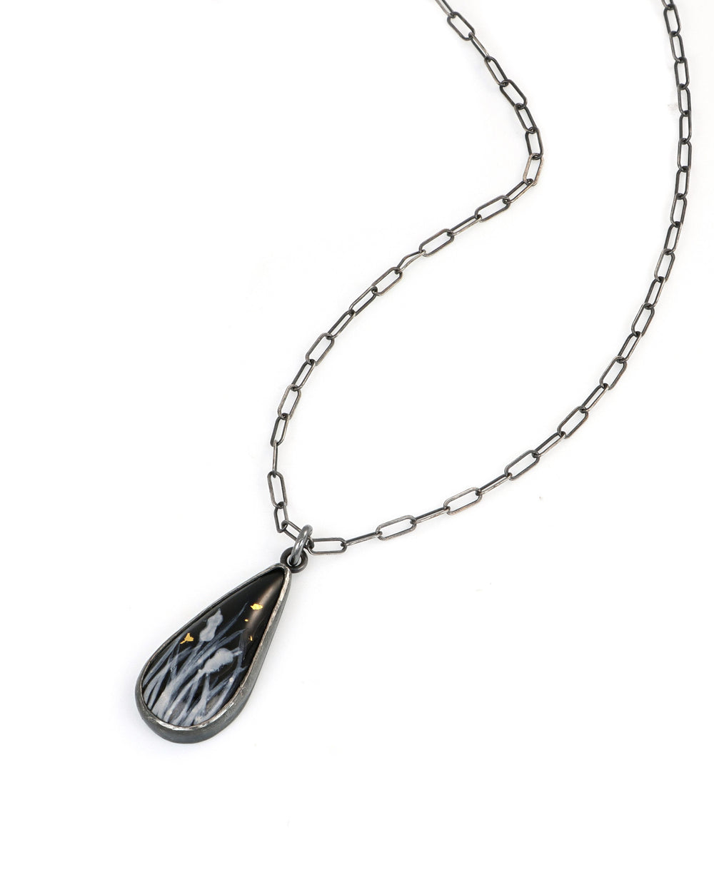 Elongated Teardrop Cattail Pendant