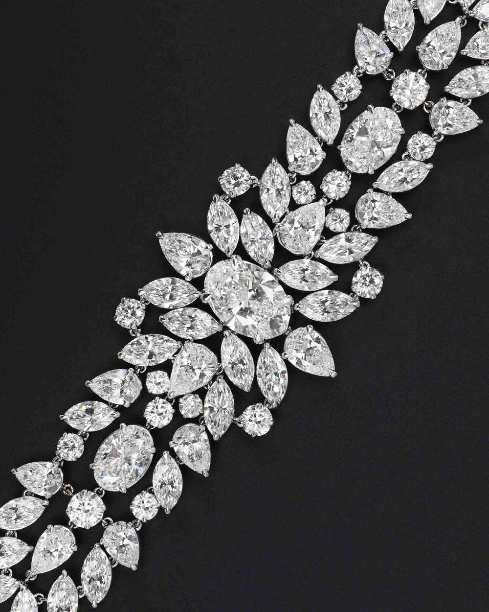 Radiating Pear Lab Diamond Tennis Bracelet