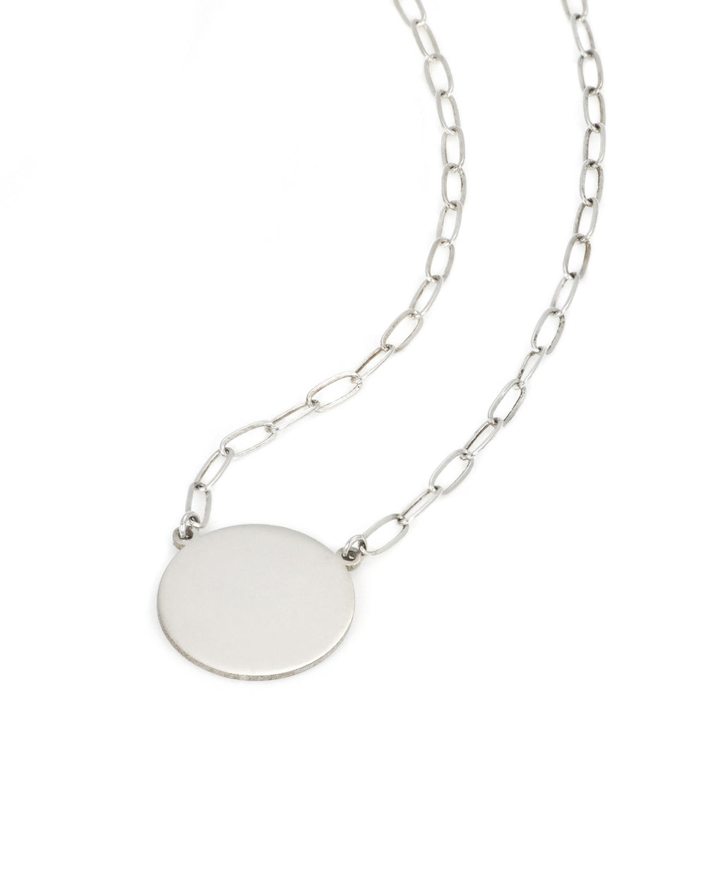 Engravable Sterling Silver Disc Necklace