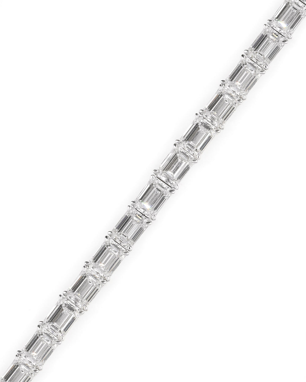 34.02ctw Emerald Cut Lab Diamond Bracelet