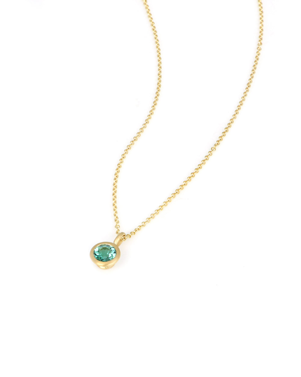 Round Green Tourmaline Charm