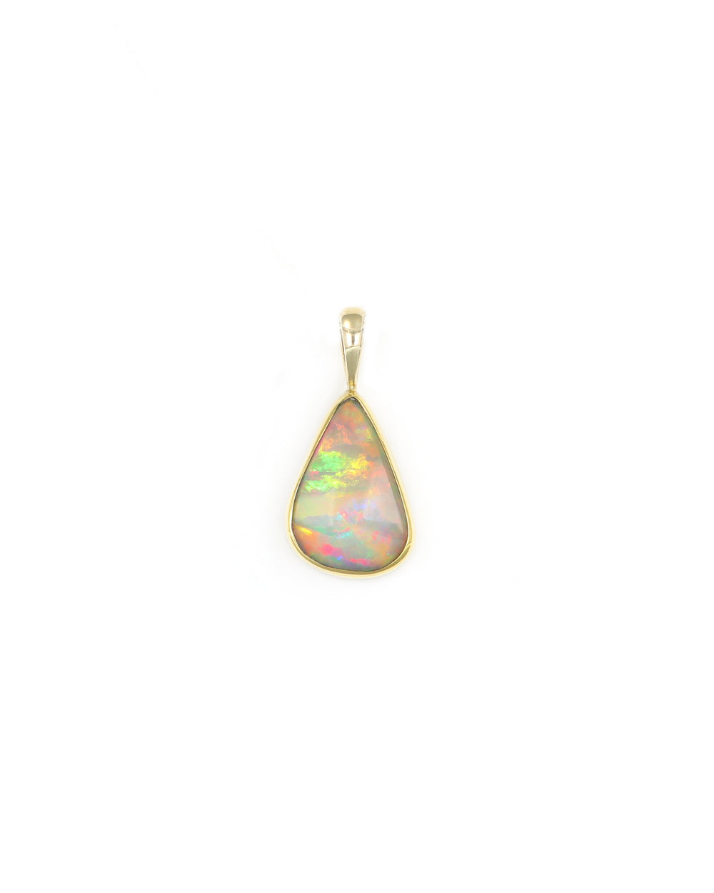 Offset Triangular Drop Opal Pendant