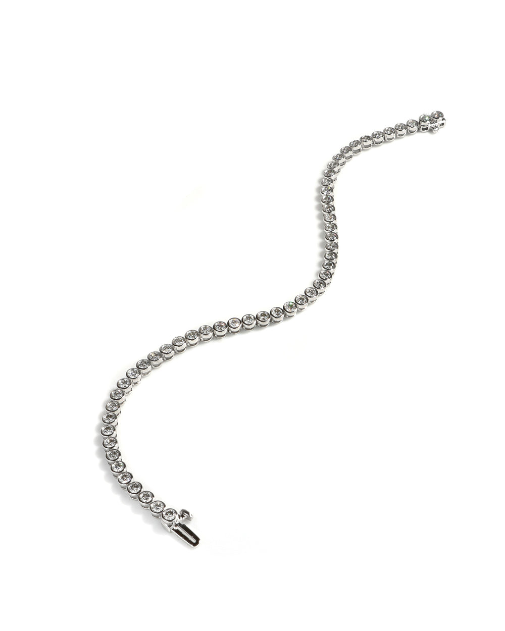14kw 3ctw Lab Diamond Bezel Tennis Bracelet