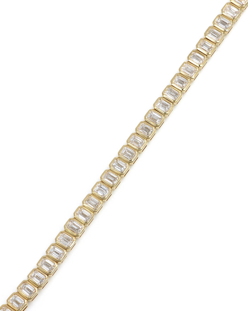 14ky 7ctw Emerald cut Lab Diamond Tennis Bracelet