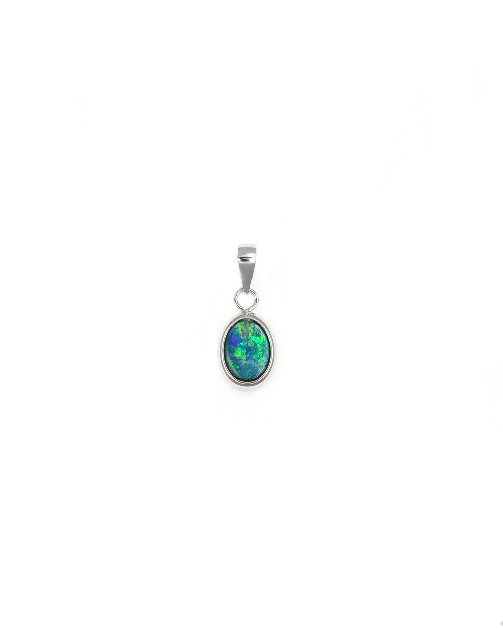 Dainty Opal Oval Pendant