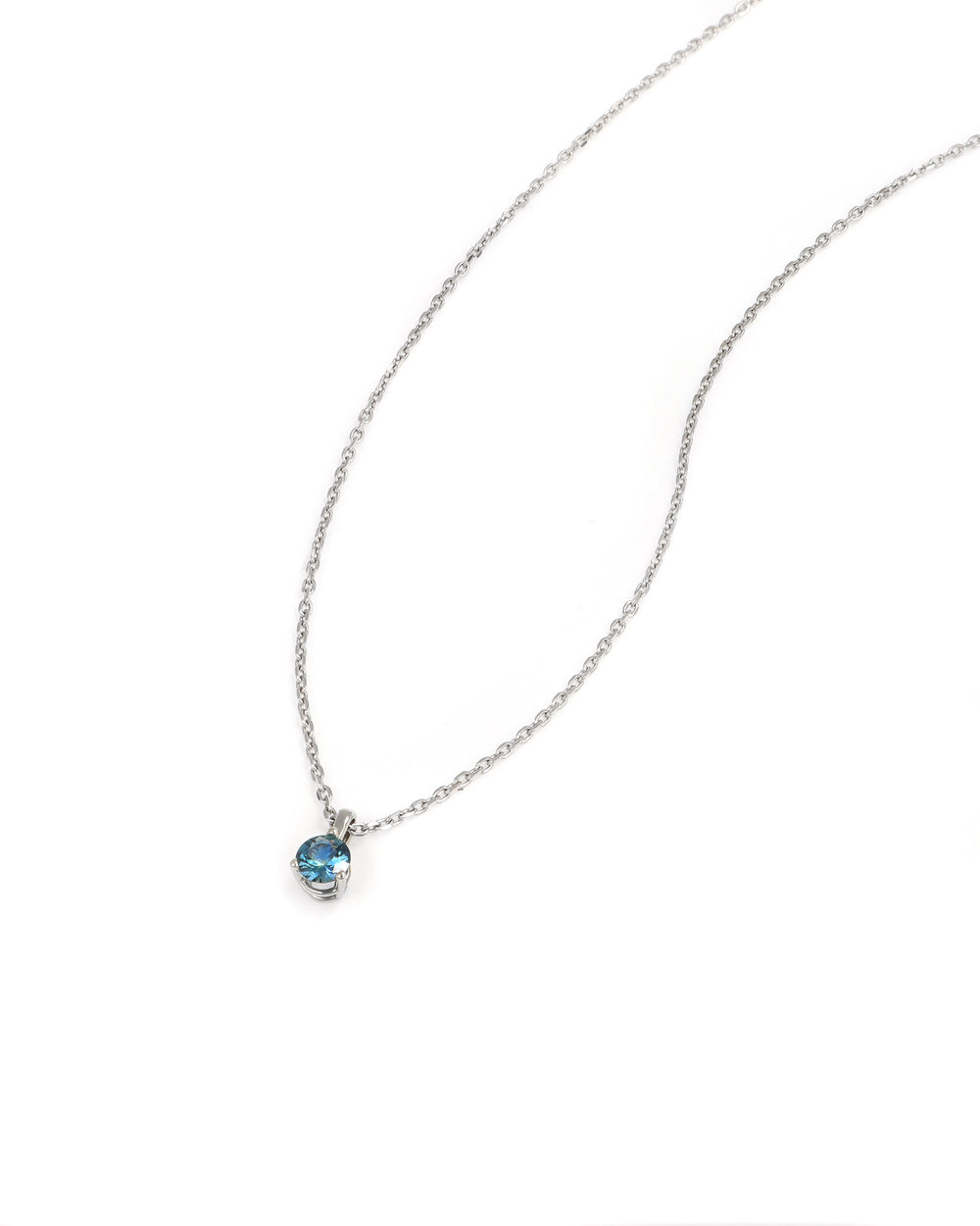 White Gold Teal Montana Sapphire Pendant