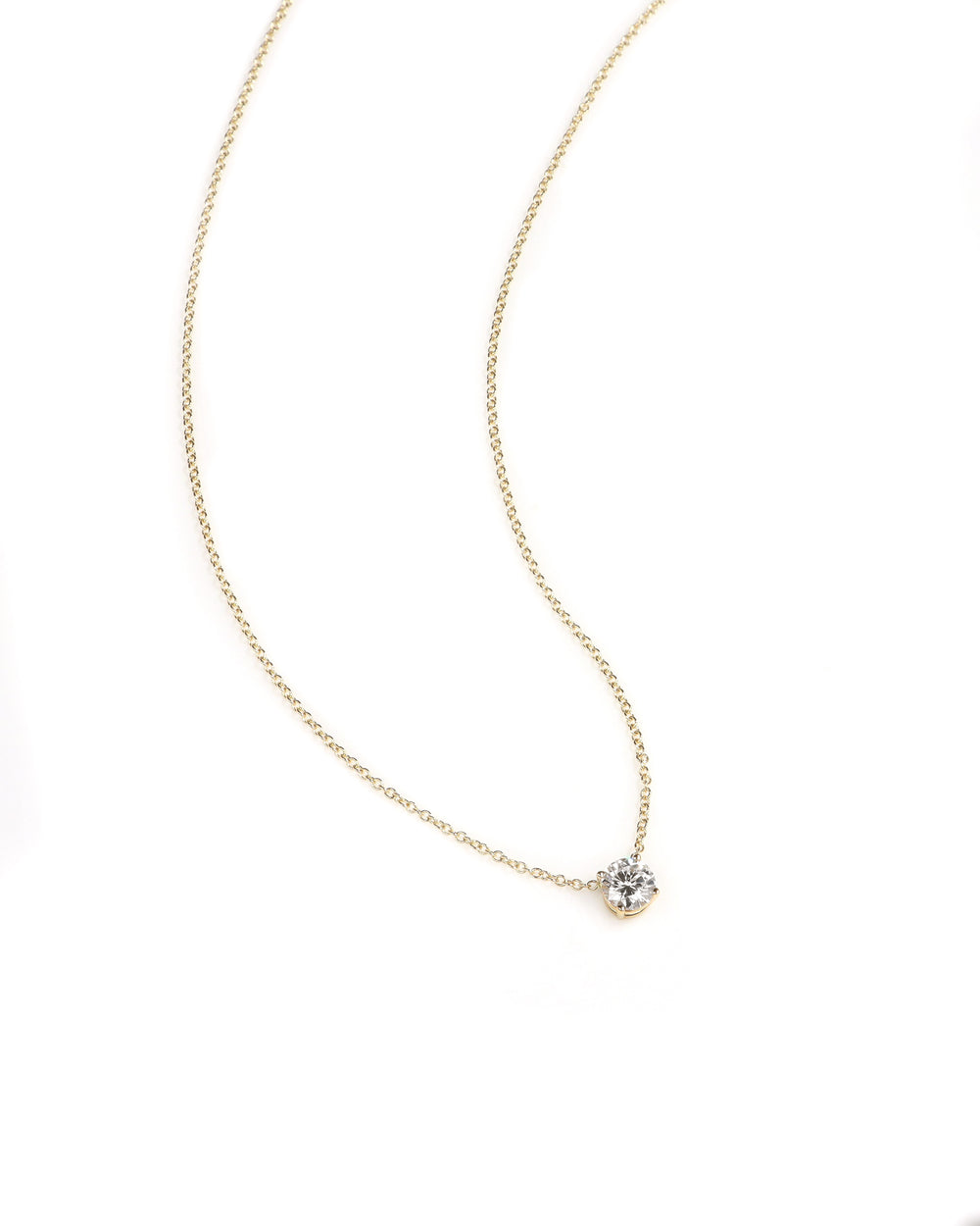 0.50ct Lab Diamond Solitaire Yellow Gold Necklace