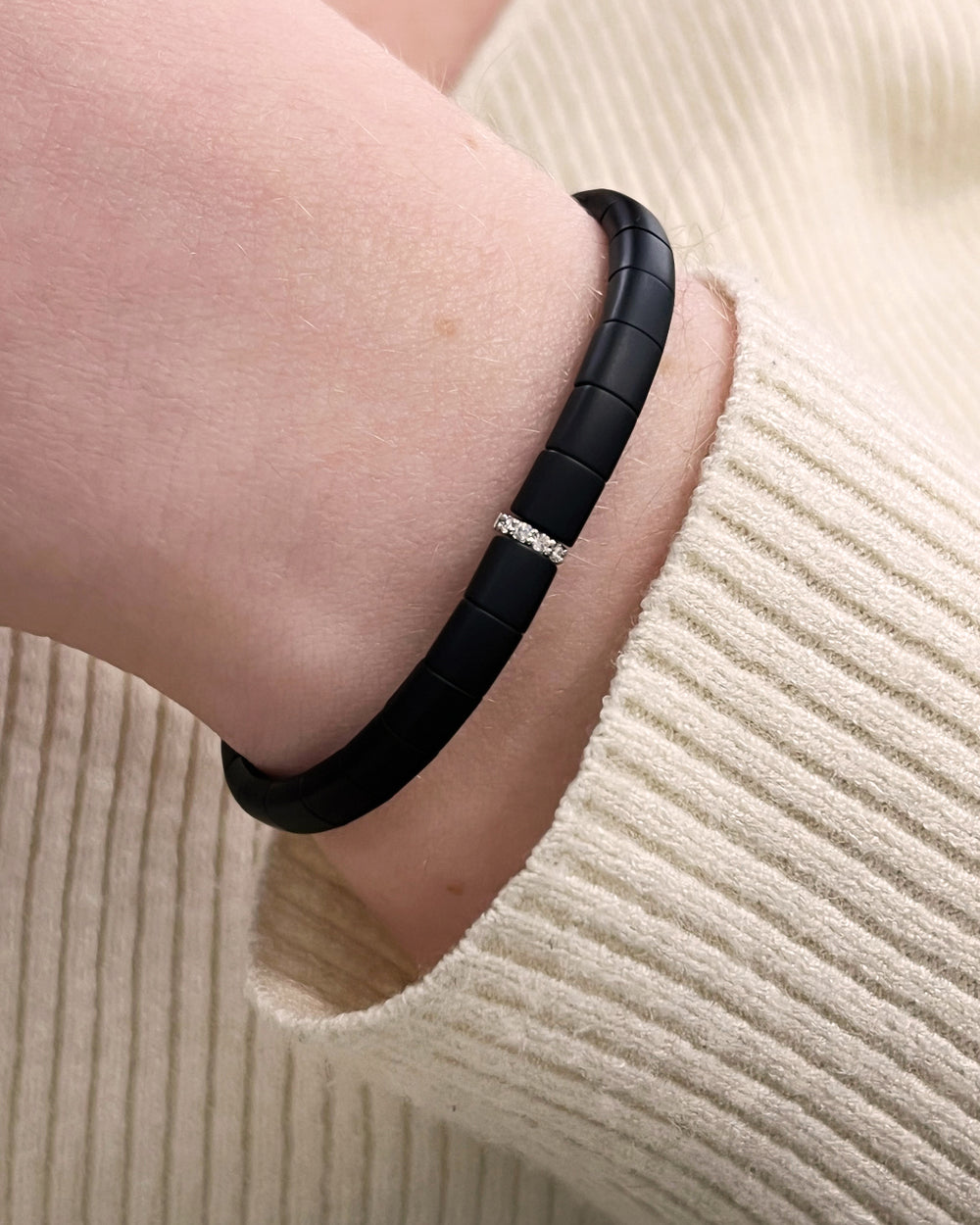 Stretch Ceramic and Diamond Bracelet