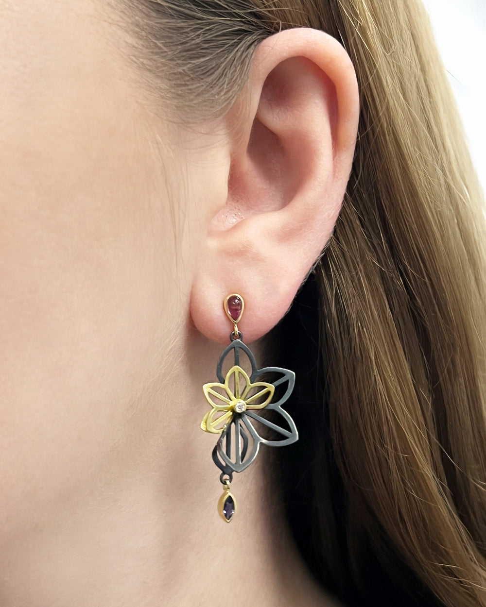 Medium Double Anise Fold Earrings