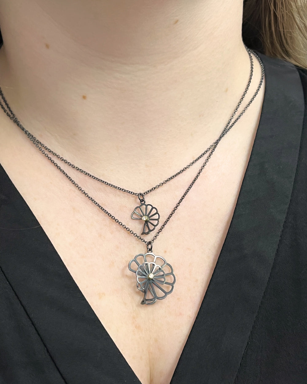 Petite Cloud Fold Origami Necklace