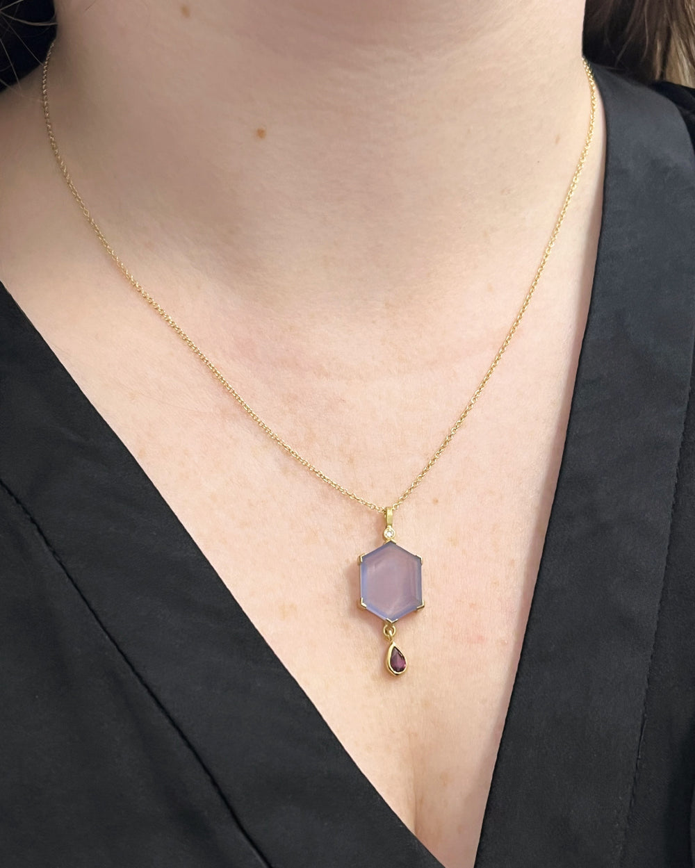 Mexican Chalcedony Drop Pendant