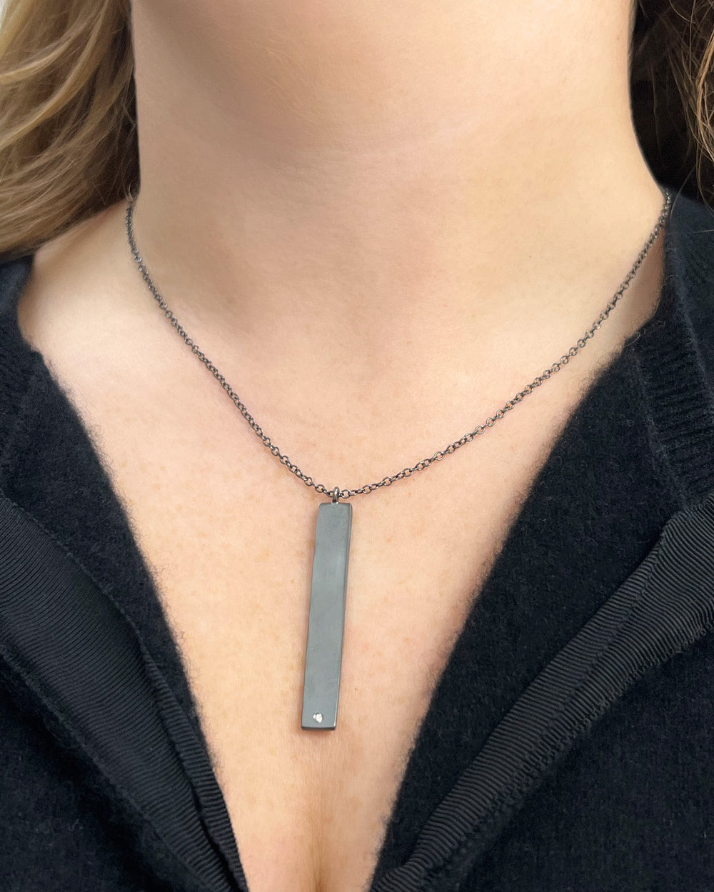 Rectangle and Diamond Necklace
