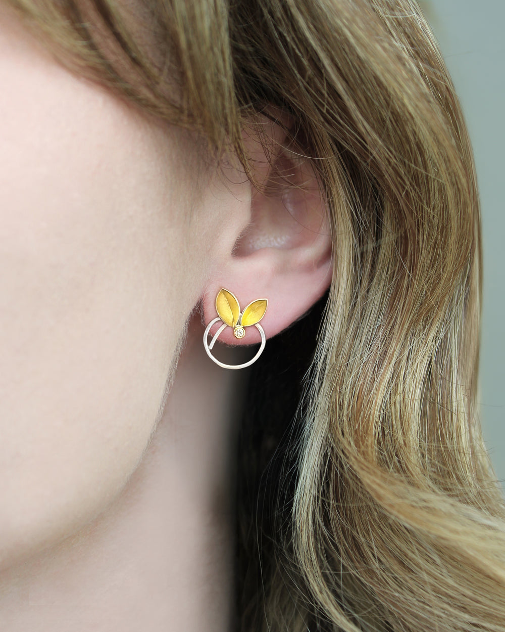 Circle Floral Earrings