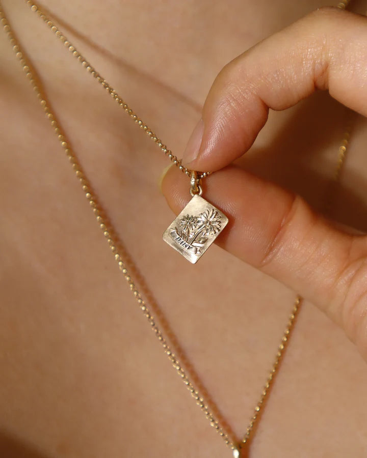 Daisy Golden Seed Packet Pendant
