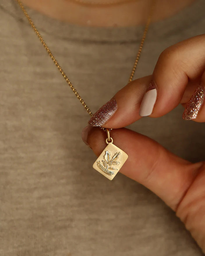 Holly Golden Seed Packet Pendant