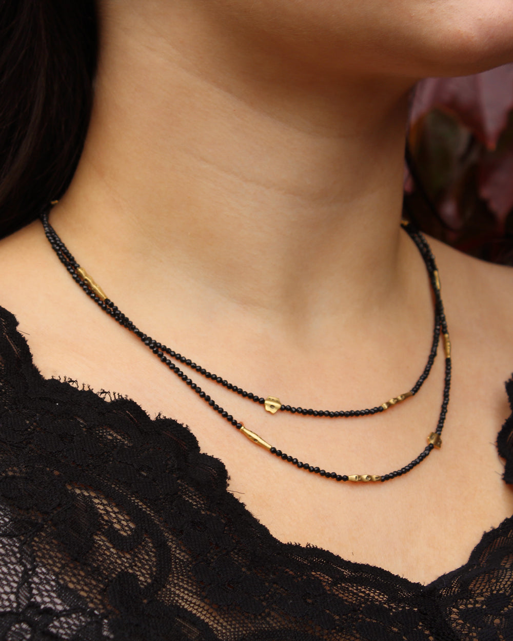 Flora Rondelle and Spinel Necklace