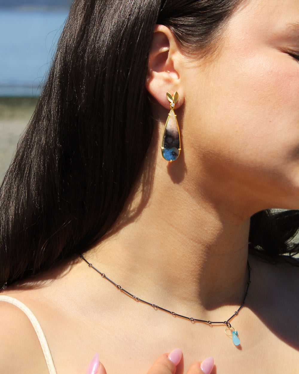 Lazulite Quartz Earrings