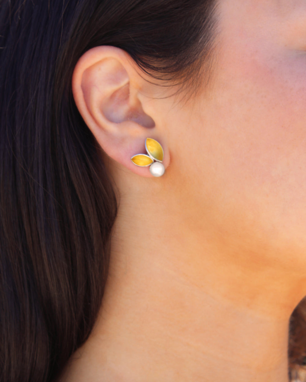 Leaves And Pearls Earring