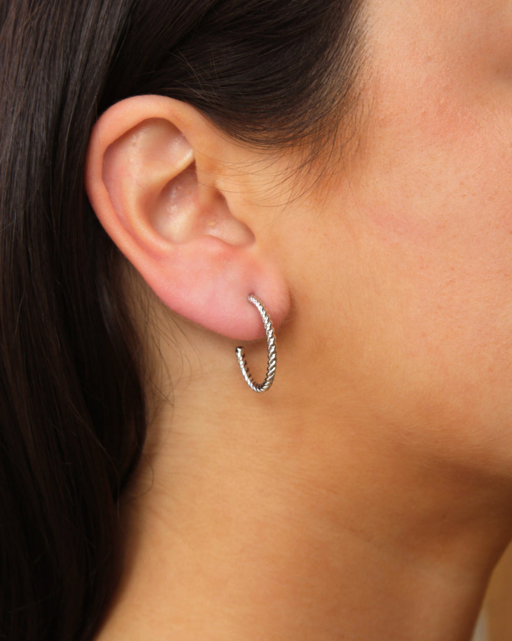 White Gold Bubble Hoops