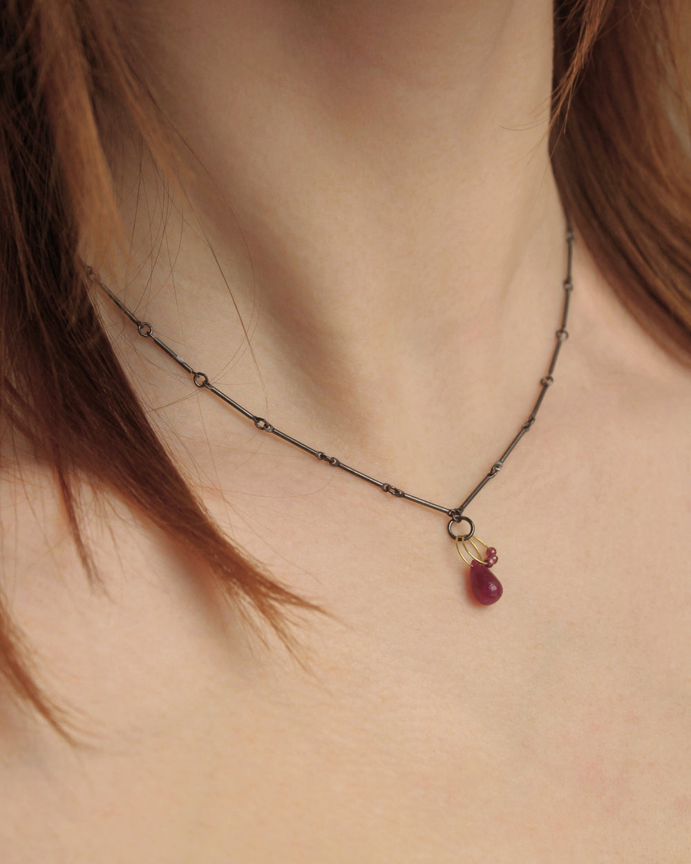 Red Mini Tangle Necklace