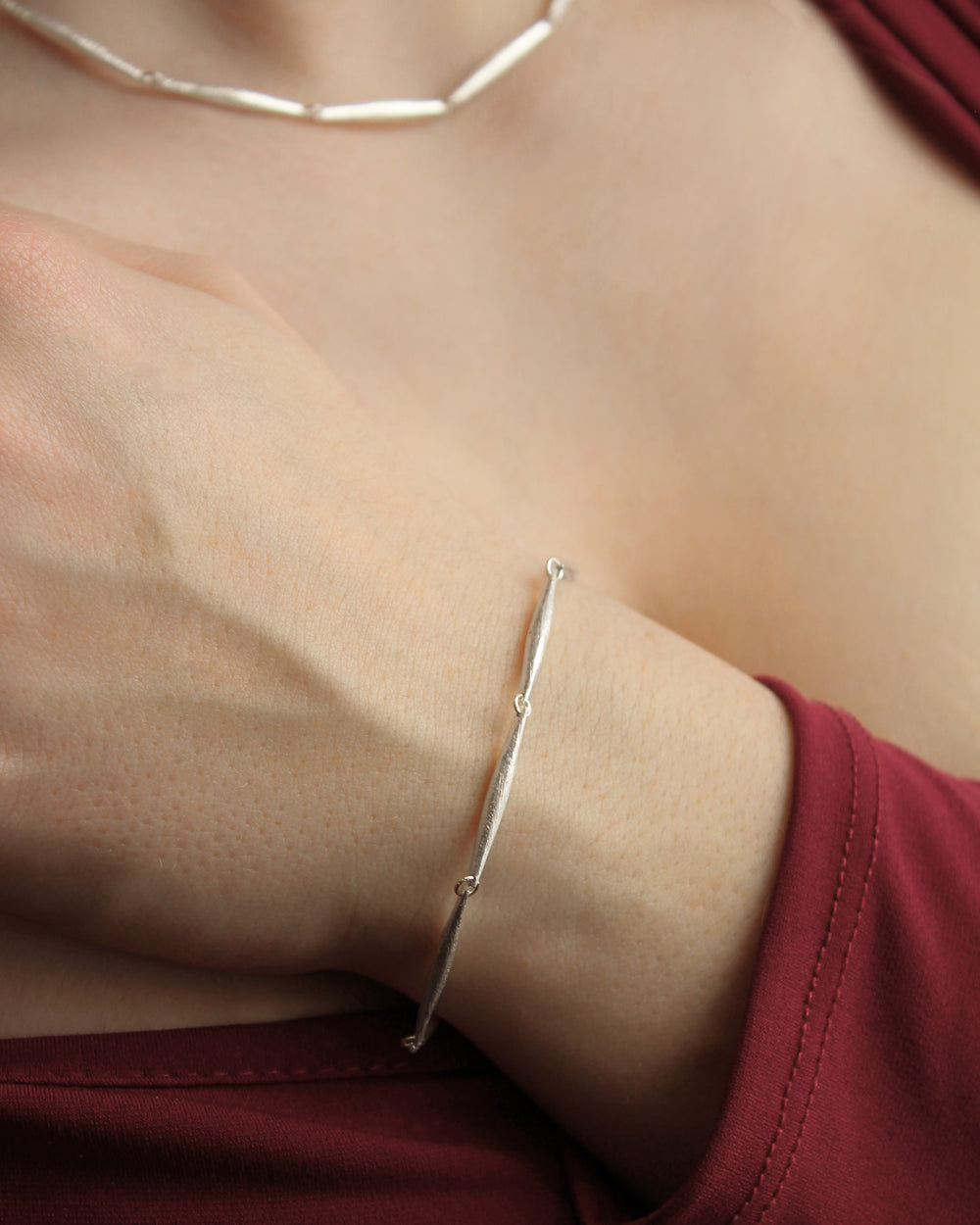 Tapered Rice Link Bracelet