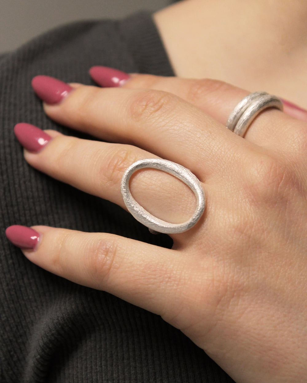 Large Tapered Open Oval Ring