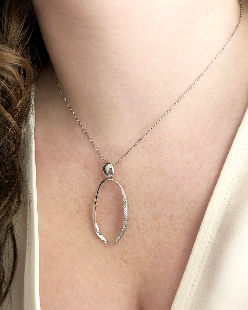 Organic White gold Pendant