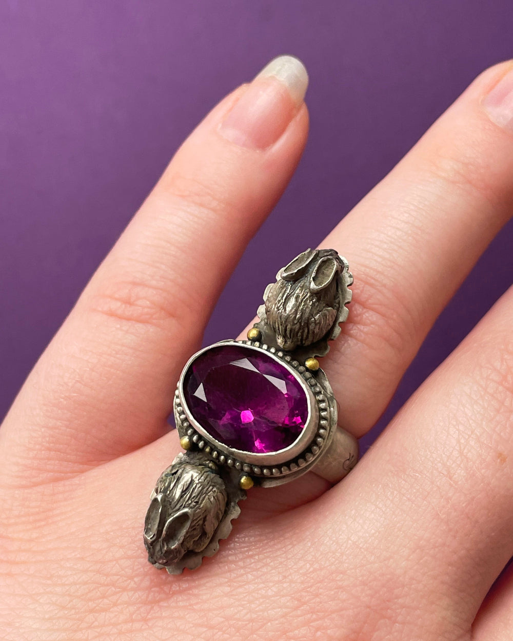 Follow the Rabbit Amethyst Ring