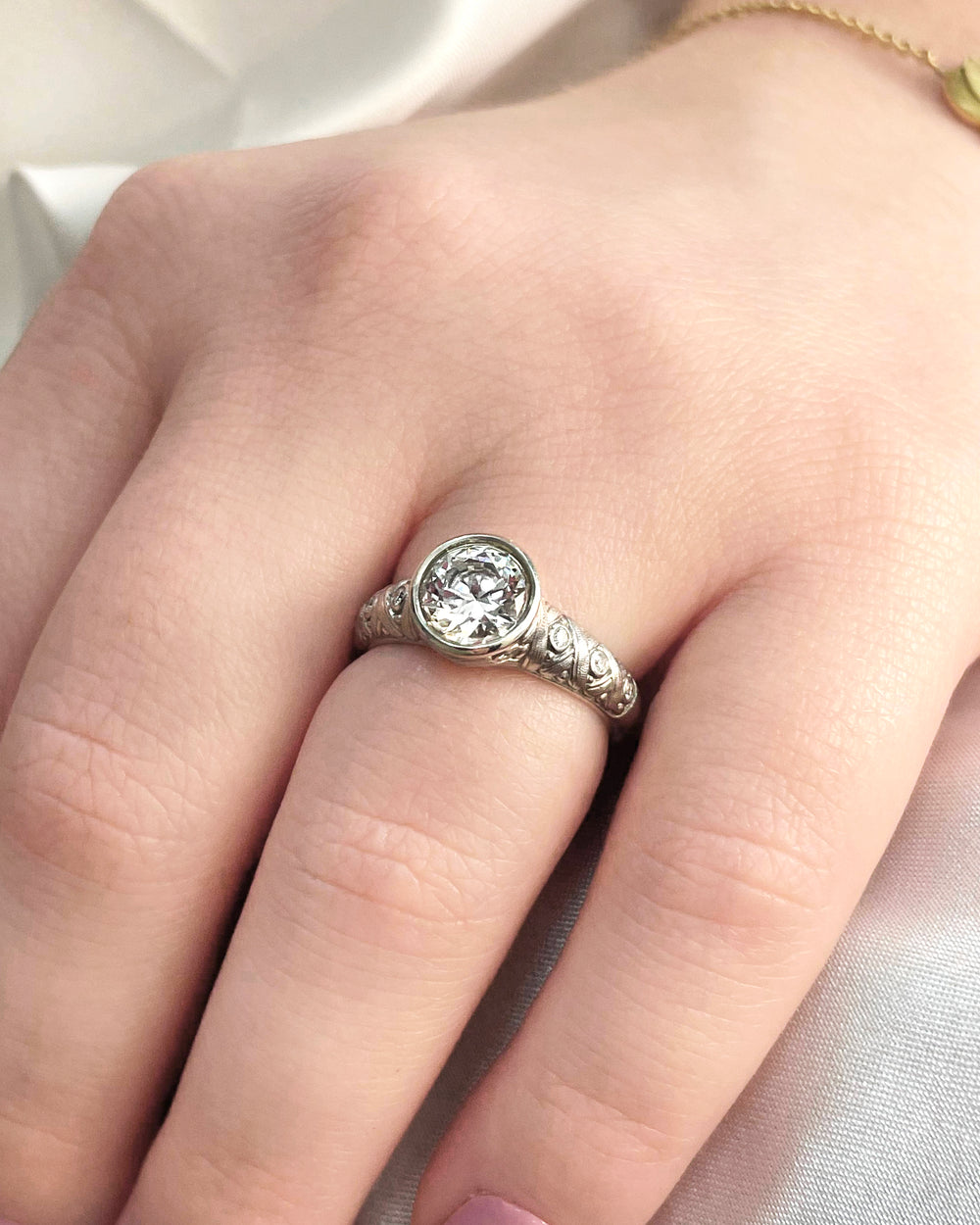 Platinum Crisscross Ring